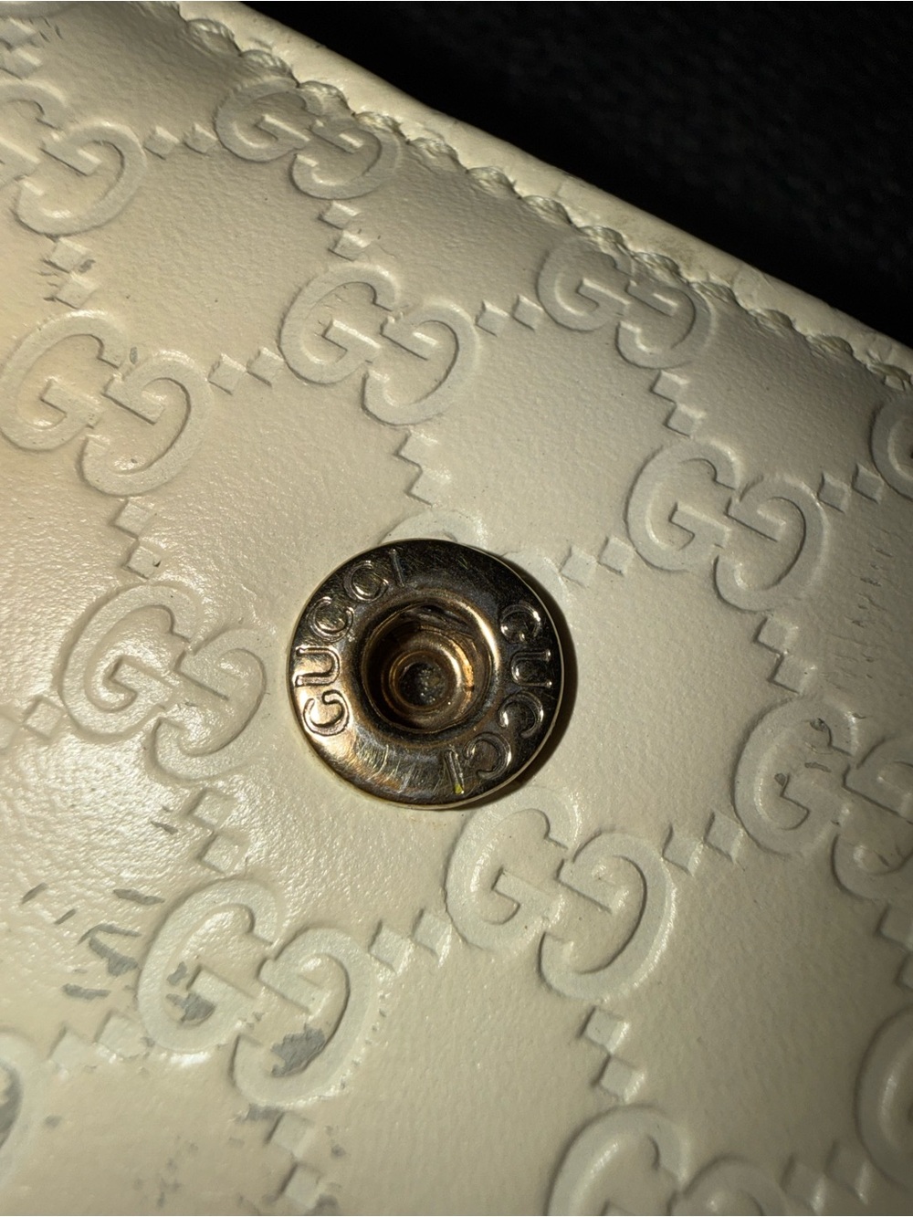 Gucci Cream Guccissima Leather GG-Embossed Wallet with Tab Closure & Care Cards - Picture 10 of 13